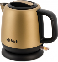 Чайник электрический Kitfort KT-6111 1л. 1630Вт золотистый/черный (корпус: нержавеющая сталь)