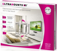 Кронштейн для телевизора Ultramounts UM 831TW белый 17"-43" макс.35кг настенный наклон