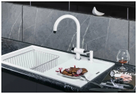 Смеситель для кухни Omoikiri Yamada-BN, с подключением фильтра / нержавеющая сталь