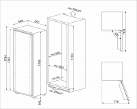 Холодильник встраиваемый однокамерный Smeg S9L174D1D