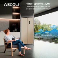 Холодильник Ascoli ACDG450WIB, золотистый