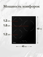 Электрическая варочная панель Monsher MHE 43, черный