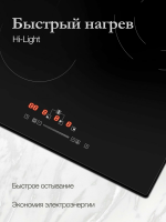Электрическая варочная панель Monsher MHE 45 (Модификация 2025 года), черный