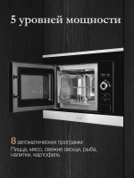 Встраиваемая микроволновая печь Monsher MMH 201 BX (Модификация 2025 года), черный