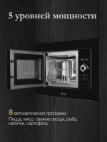Встраиваемая микроволновая печь Monsher MMH 201 B (Модификация 2025 года), черный