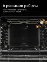 Электрический духовой шкаф Monsher MOE 6062 Noir (Модификация 2025 года), черный