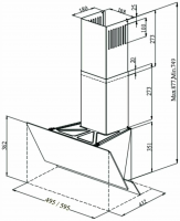 Вытяжка наклонная Monsher ROUEN 50 Noir Verre, черный