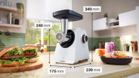 Мясорубка электрическая Bosch MFWS420W, белый/черный