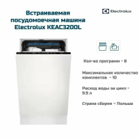 Встраиваемая посудомоечная машина Electrolux KEAC3200L