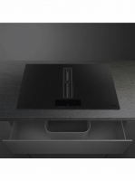 Варочная панель индукционная с вытяжкой Smeg HOBD382MB2, черный