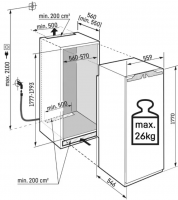 Холодильник встраиваемый однокамерный Liebherr IRBAc 5190 Peak, BioFresh, No Frost