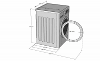 Стиральная машина с паром Korting KWM 60DV1297, белый/черный