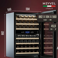 Встраиваемый винный шкаф Meyvel MV42-KSB2, серебристый