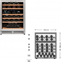 Встраиваемый винный шкаф Climadiff CBU51D1X, серебристый