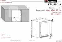 Встраиваемый винный шкаф Climadiff CBU51D1X, серебристый