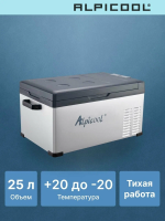 Автомобильный холодильник Alpicool C25 (12/24), серебристый