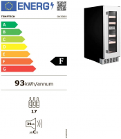 Встраиваемый винный шкаф Temptech OX30DX, нержавеющая сталь