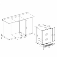 Встраиваемый винный шкаф Temptech OX60DRB-24, черный