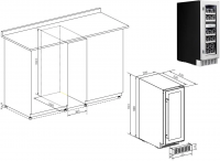 Встраиваемый винный шкаф Temptech STX30DS, нержавеющая сталь