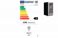 Встраиваемый винный шкаф Temptech WPQ38SCS, серебристый