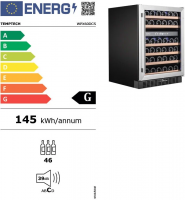Встраиваемый винный шкаф Temptech WPX60DCS, серебристый