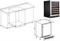 Встраиваемый винный шкаф Temptech WPX60DCS, серебристый