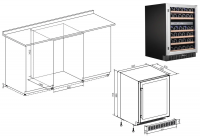 Встраиваемый винный шкаф Temptech WPX60DCS, серебристый