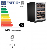 Встраиваемый винный шкаф Temptech WPX60DCS, серебристый