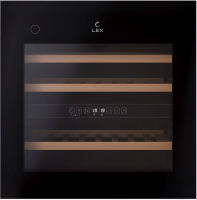 Встраиваемый винный шкаф Lex LWD6036BL dual zone PP (CHAT500008), черный