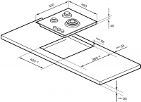 Газовая варочная панель Lex GVG 431 BBL, черный