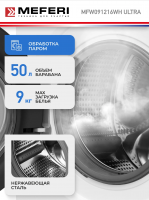 Стиральная машина Meferi MFW091216WH ULTRA, белый