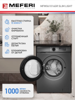 Стиральная машина Meferi MFW061014GR SLIM LIGHT, серый
