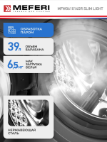 Стиральная машина Meferi MFW061014GR SLIM LIGHT, серый