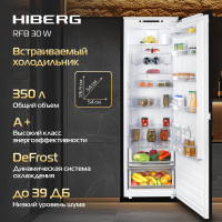 Холодильник встраиваемый однокамерный Hiberg RFB-30 W