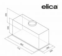 Встраиваемая вытяжка Elica LANE SENSOR @ BLMAT/A/72, черный