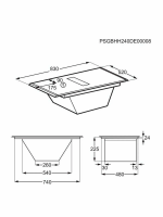 Варочная панель индукционная с вытяжкой AEG NCH84B03AB, черный