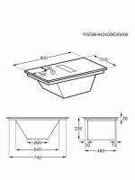 Варочная панель индукционная с вытяжкой AEG TH84CB03CB, черный