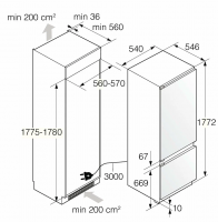 Встраиваемый холодильник Asko RBC276SND1