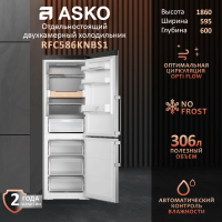 Холодильник Asko RFC586KNBS1, серебристый