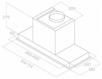 Встраиваемая вытяжка Elica HIDDEN 2.0 BL MAT/A/72, черный