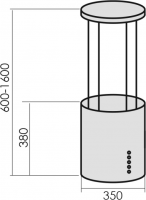Вытяжка островная MBS Petunia 135 Island Inox, нержавеющая сталь