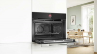 Духовой шкаф компактный Bosch CBG7741B1, пиролиз, TFT дисплей, черный (Германия)