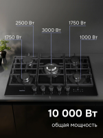 Газовая варочная панель Zigmund & Shtain M 29.7 B, черный