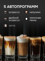 Кофеварка рожковая Zigmund & Shtain Al caffe ZCM‑882, с капучинатором, черный