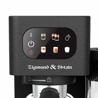 Кофеварка рожковая Zigmund & Shtain Al caffe ZCM‑882, с капучинатором, черный