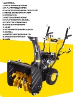 Снегоуборщик Huter SGC 4100L, 7л. с, ковш 56 см x 54 см, 5 вперед / 2 назад