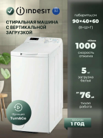 Стиральная машина с вертикальной загрузкой Indesit BTW S50400 EU/N, белый (Словакия)