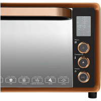Мини-печь Hiberg PR 400 GOLD MOON, 1600 Вт, 40 л, конвекция, гриль, черный с золотистыми элементами