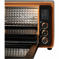 Мини-печь Hiberg PR 400 GOLD MOON, 1600 Вт, 40 л, конвекция, гриль, черный с золотистыми элементами