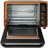 Мини-печь Hiberg PR 400 GOLD MOON, 1600 Вт, 40 л, конвекция, гриль, черный с золотистыми элементами
